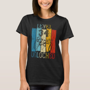 Level 34 Unlocked Video Gamer 34th Birthday T-Shirt