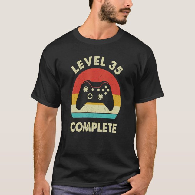 Level 35 Complete 35 Year Wedding Anniversary For  T-Shirt (Front)