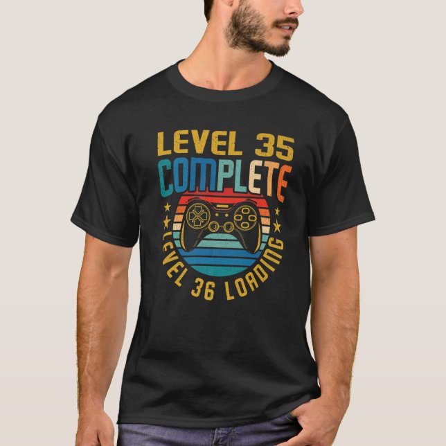 Level 35 Complete Level 36 Loading 35Th Birthday V T-Shirt (Front)