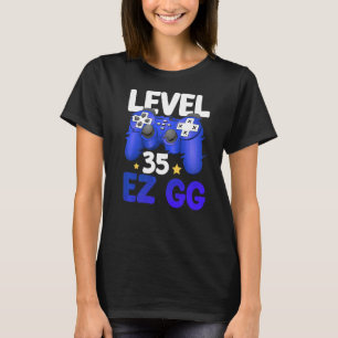 Level 35 EZ GG 35th Gamer Man Controller Birthday T-Shirt
