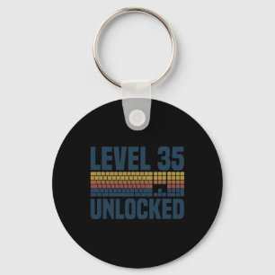Level 35 Unlocked 35th Birthday 35 Years Old Video Key Ring