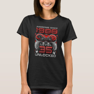 Level 35 Unlocked Awesome Since 1988 35th Birthday T-Shirt