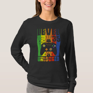 Level 35 Unlocked Birthday Level Up 35th Birthday T-Shirt