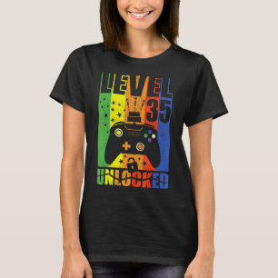 Level 35 Unlocked Birthday Level Up 35th Birthday T-Shirt