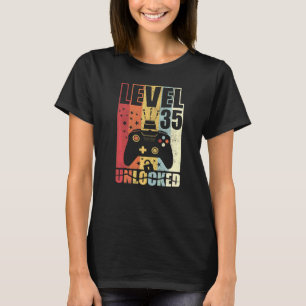 Level 35 Unlocked Birthday Level Up 35th Birthday  T-Shirt