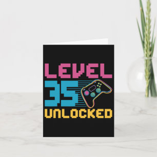 Level 35 Unlocked Gaming Birthday  Card