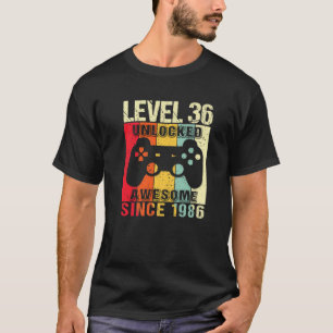Level 36 Unlocked 36Th Birthday Gamer Awesome Sinc T-Shirt