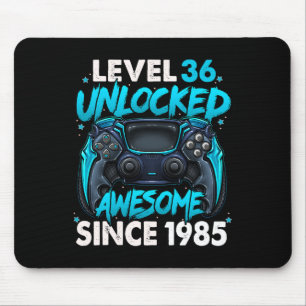 Level 36 Unlocked Awesome Since 1985 36th Birthday Mouse Pad