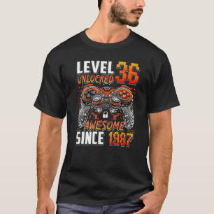 Level 36 Unlocked Awesome Since 1987 36th Birthday T-Shirt