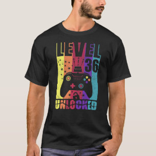 Level 36 Unlocked Birthday Level Up 36th Birthday T-Shirt