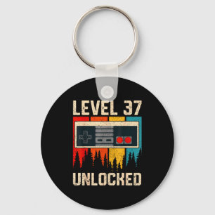 Level 37 Unlocked Video Game Controller Birthday M Key Ring
