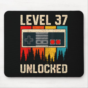 Level 37 Unlocked Video Game Controller Birthday M Mouse Pad