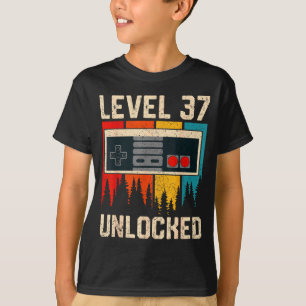 Level 37 Unlocked Video Game Controller Birthday M T-Shirt