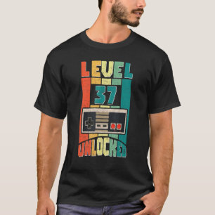 Level 37 Unlocked Video Gamer 37th Birthday T-Shirt