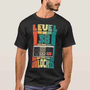 Level 38 Unlocked Video Gamer 38th Birthday T-Shirt