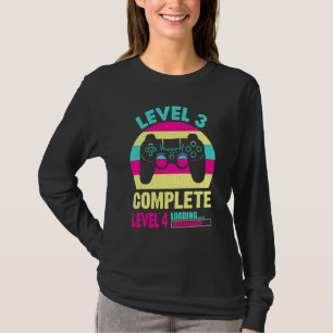Level 3 Complete Funny Gamer Girl 3rd Wedding Anni T-Shirt