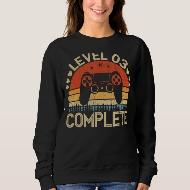 Level 3 Complete Retro Gamer Graphic 3rd Anniversa Sweatshirt (Front)