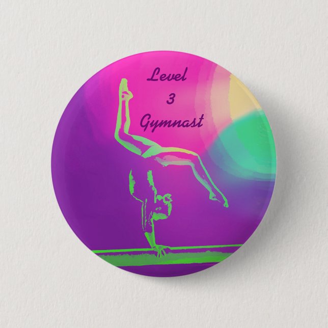 Level 3 Gymnast button (Front)