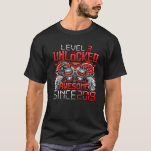 Level 3 Unlocked Awesome Since 2019 3Rd Birthday G T-Shirt