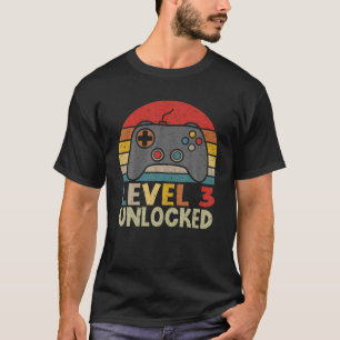 Level 3 Unlocked Funny Video Gamer 3Rd Birthday Gi T-Shirt