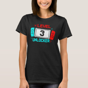 Level 3 Unlocked Video Game 3rd Birthday Gamer Boy T-Shirt