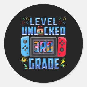 Level 3rd Grade Unlocked Back To School First Day Classic Round Sticker