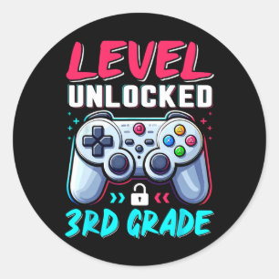 Level 3rd Grade Unlocked Back To School Team Third Classic Round Sticker