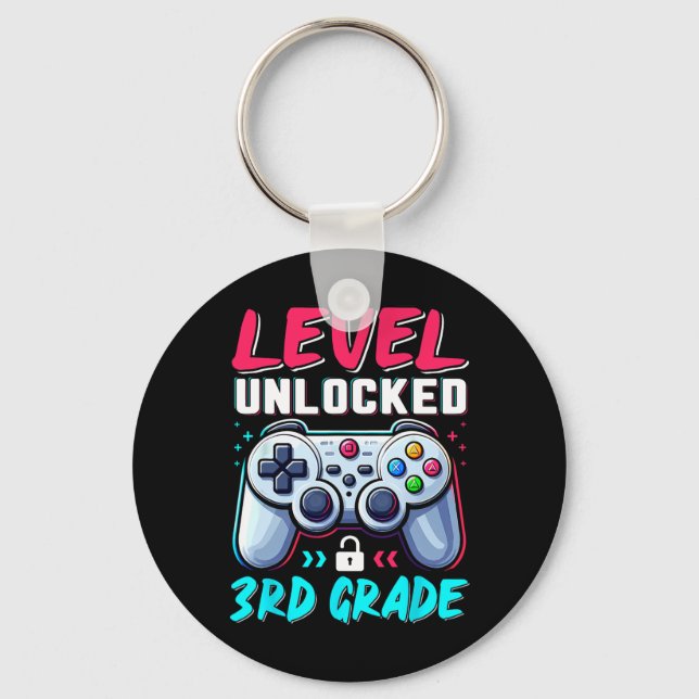 Level 3rd Grade Unlocked Back To School Team Third Key Ring (Front)