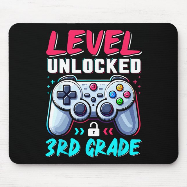 Level 3rd Grade Unlocked Back To School Team Third Mouse Pad (Front)