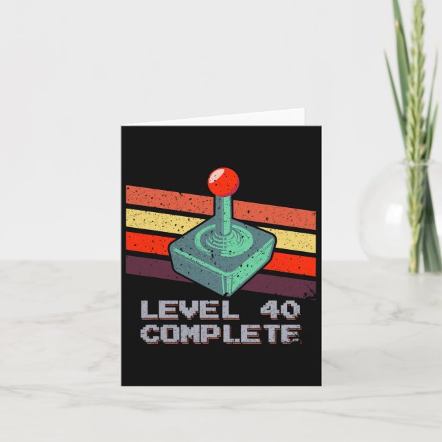 Level 40 Complete 40th Birthday Video Games 1  Card (Front)