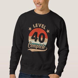 Level 40 Complete Retro 40th Wedding Aniversary Fo Sweatshirt