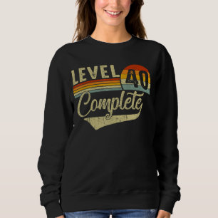 Level 40 Complete Retro Video Gamers Couple 40th A Sweatshirt