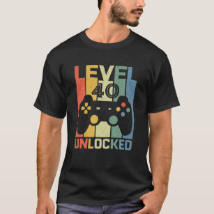 Level 40 Unlocked 40 Years Old Video Gamer 40Th Bi T-Shirt