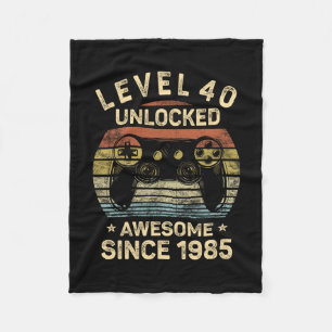 Level 40 Unlocked 40th Birthday 40 Year Old Gifts  Fleece Blanket
