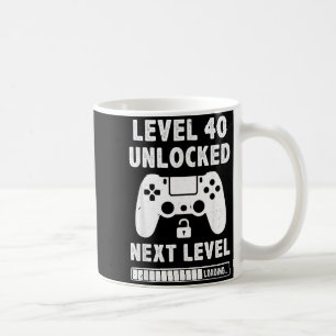 Level 40 unlocked 40th birthday video game retro coffee mug