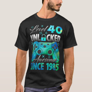 Level 40 Unlocked Awesome Since 1985 40th Birthday T-Shirt
