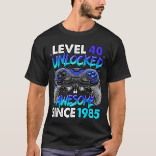 Level 40 Unlocked Awesome Since 1985 40th Birthday T-Shirt