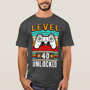 Level 40 Unlocked Birthday Retro Controller T-Shirt