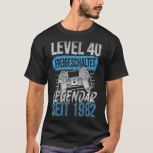 Level 40 Unlocked  For Gamer Men Women 40th Birthd T-Shirt