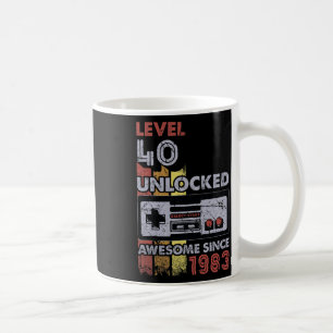 Level 40 Unlocked Gamer 40th Birthday Gift Video G Coffee Mug