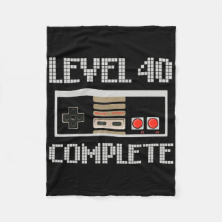 Level 40 Unlocked Shirt Video Gamer 40th Birthday  Fleece Blanket