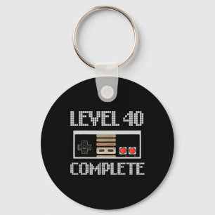 Level 40 Unlocked Shirt Video Gamer 40th Birthday Key Ring