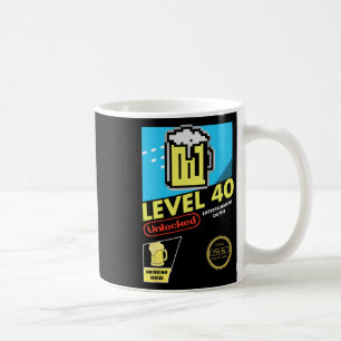 Level 40 Unlocked Video Game 40th Birthday Coffee Mug
