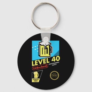 Level 40 Unlocked Video Game 40th Birthday Key Ring