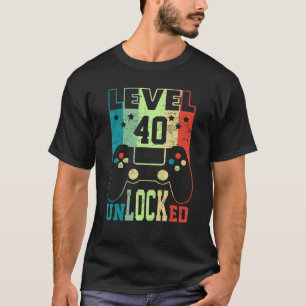 Level 40 Unlocked   Video Gamer 40th Birthday  2 T-Shirt