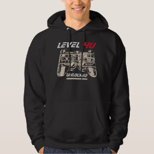 Level 40 Unlocked Video Gamer 40th Birthday 3 Hoodie