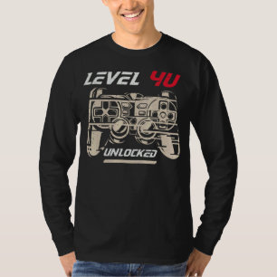 Level 40 Unlocked Video Gamer 40th Birthday 3 T-Shirt