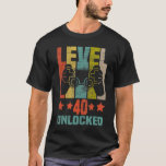 Level 40 Unlocked  Video Gamer 40th Birthday  Boys T-Shirt<br><div class="desc">Level 40 Unlocked  Video Gamer 40th Birthday  Boys</div>