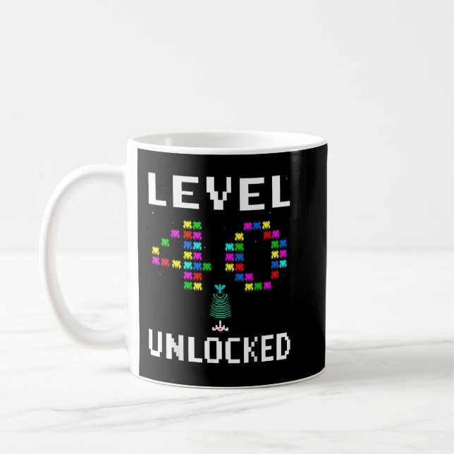 Level 40 Unlocked Video Gamer 40th Birthday Gifts  Coffee Mug (Left)