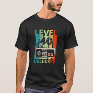 Level 40 Unlocked Video Gamer 40Th Birthday Gifts T-Shirt